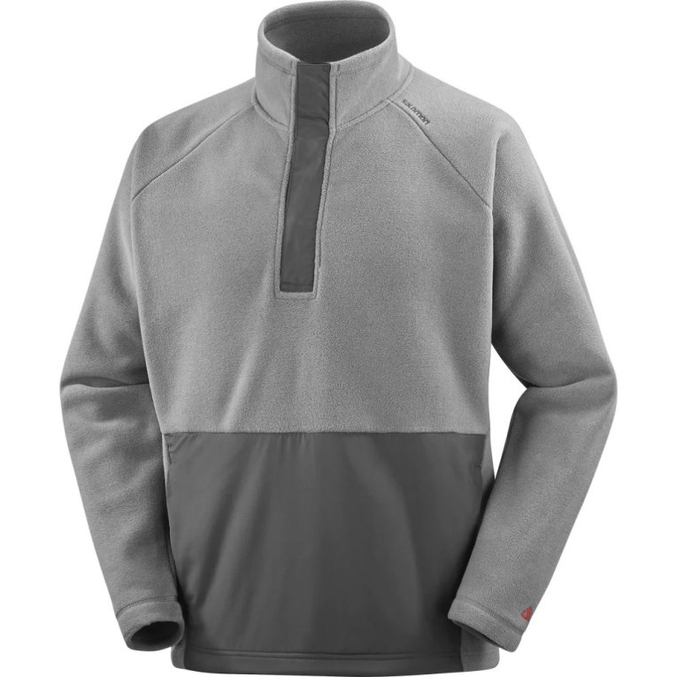 Grey Salomon Outlife Polartec Halz Zip Men's Sweatshirt | IE QZ1340